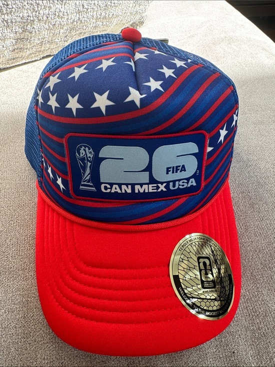 Fifa Other - Patriotic FIFA 2026 CAN MEX USA Futbol Soccer Trucker Hat